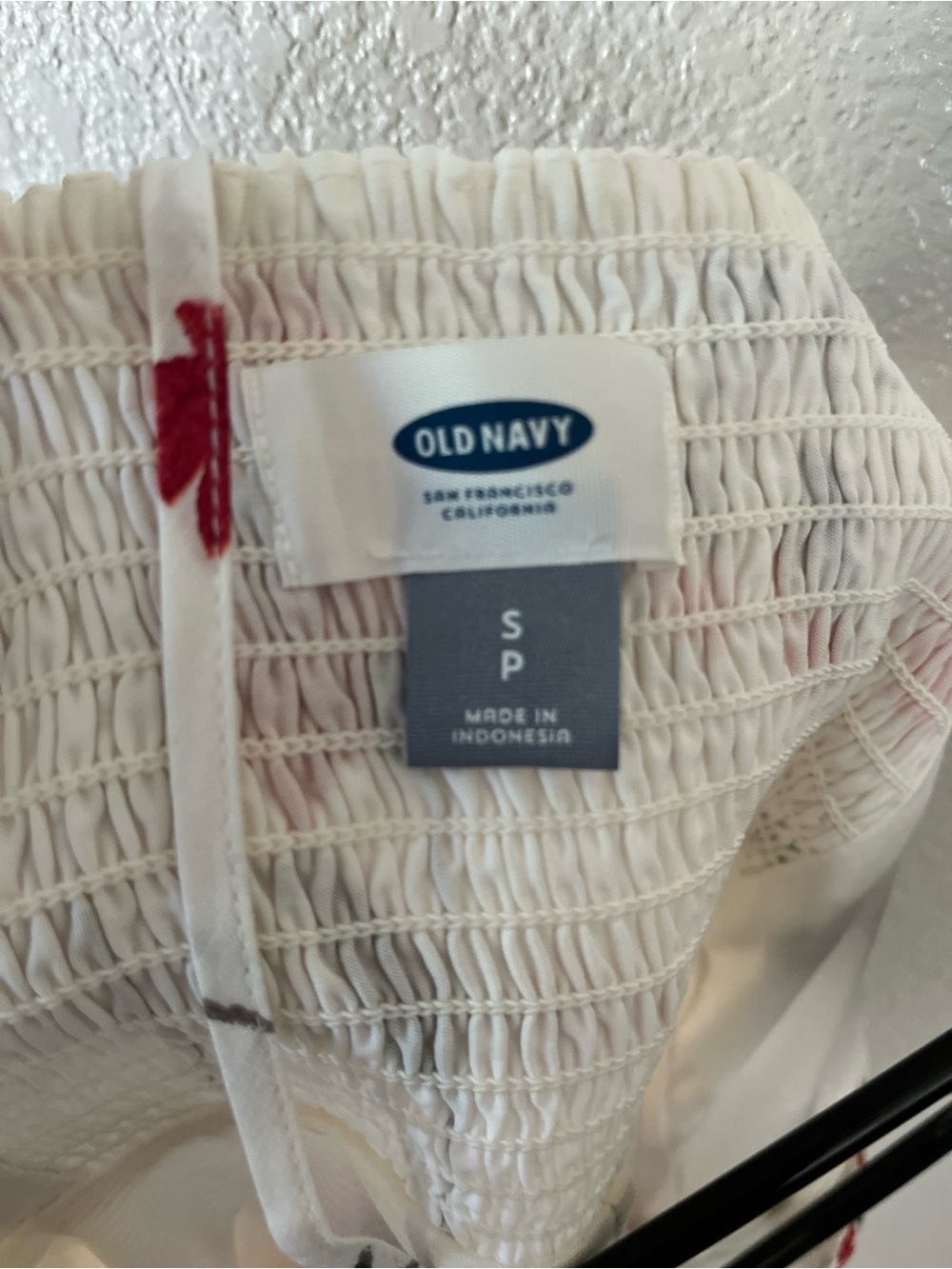 Old Navy White Floral Spaghetti-Strap Mini Dress with Red & Pink Blooms - Picture 5 of 7